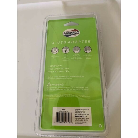 American Tourister Travel AC Converter Adapter set w/ 4 USB AC adapter 100v-240v - Picture 4 of 4